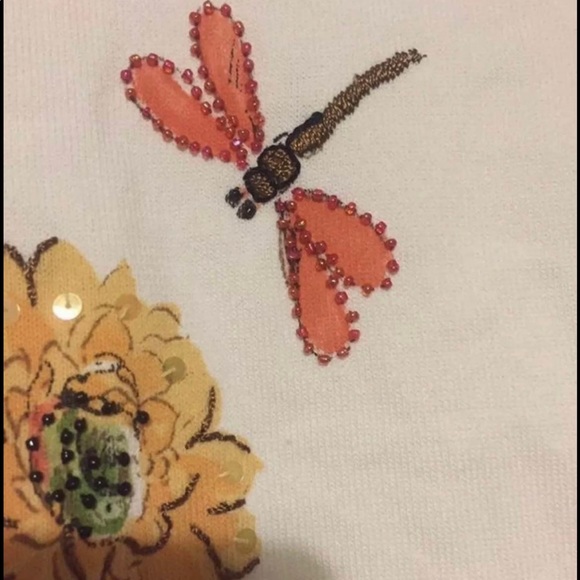 Vintage Alfred dunner sunflower and dragonfly cardigan - Picture 5 of 6